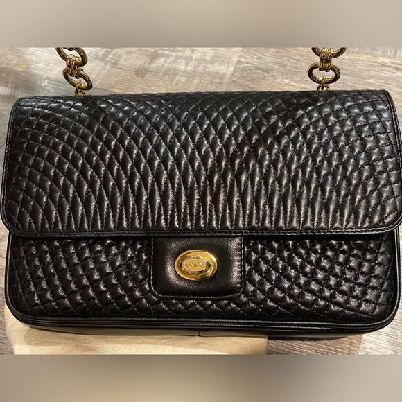 Vintage 1980’s Bally double flap black leather 3 way bag - Picture 6 of 16